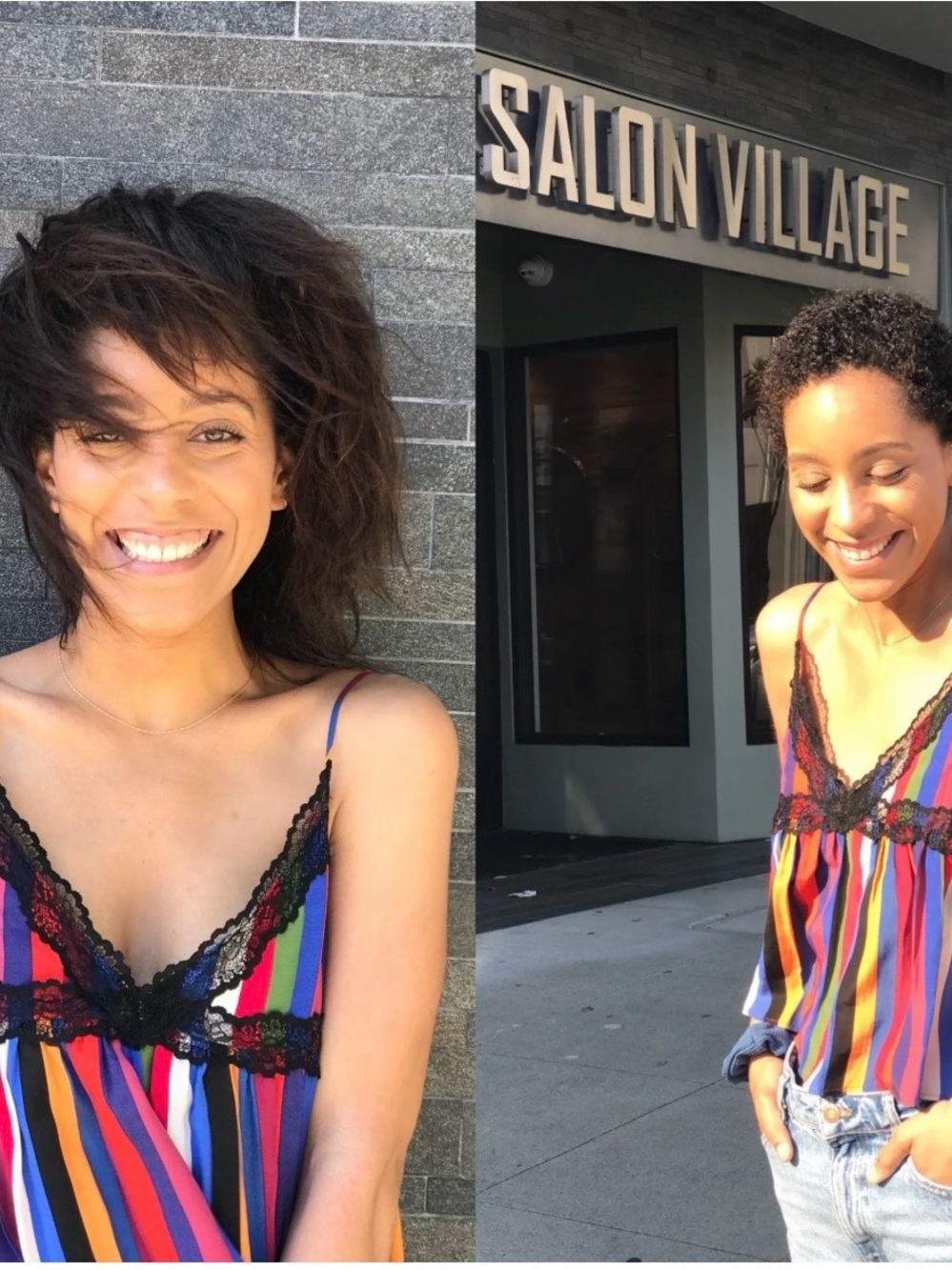 Zara Rainbow Stripe Lace-Trim Cami Sz XL